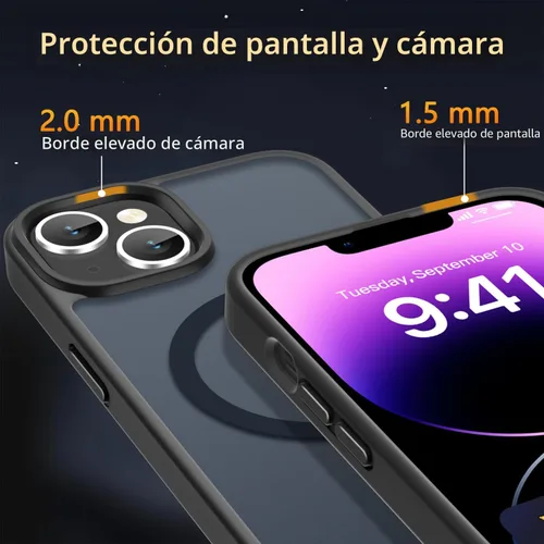 Vista 4 de LATVIN Funda magnética para iPhone 11 Pro, compatible con MagSafe, protección de grado militar, parte trasera translúcida mate esmerilada