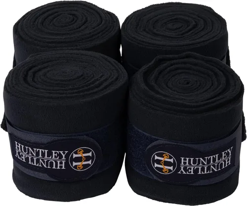Vista 10 de Huntley Equestrian Envolturas de polo para caballos: vendaje protector de soporte de pierna para entrenamiento, ejercicio, participación - 4 Negro