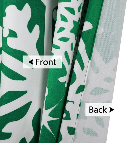 Vista 6 de CAROMIO Cenefa de cortinas de cocina de Navidad, cortinas cortas de terciopelo verde para ventanas, decoración floral de copo de nieve, cortinas