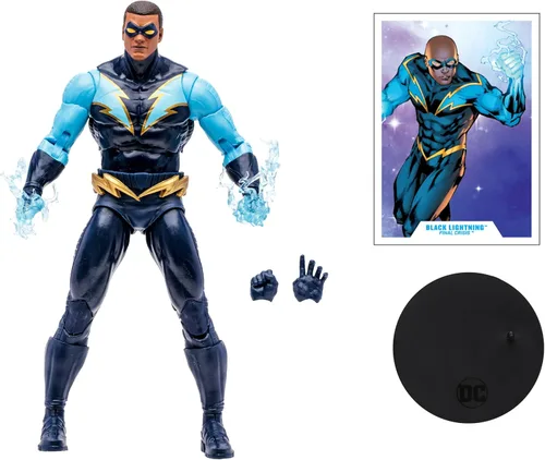 Vista 7 de DC Multiverse Final Crisis Figura de acción exclusiva de 7 pulgadas - Black Lightning Gold Label