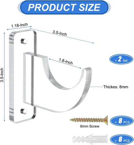 Vista 2 de UXCELL Estante de exhibición de sable de luz acrílico, soporte de espada montado en la pared para sable de luz, transparente