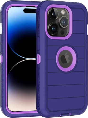 Vista 8 de Funda para iPhone 14 Pro Max de 6.7 pulgadas, con protector de pantalla integrado, protección resistente contra caídas, cuerpo completo, resistente