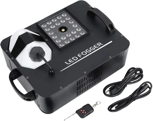 Vista 2 de TC-Home Máquina de niebla DMX 1500W 3 en 1 RGB Party 24 LED DJ etapa humo efecto control remoto