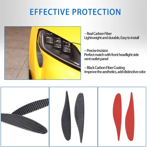 Vista 4 de Cubierta de ventilación de fibra de carbono suave para Toyota Supra GR A90 A91 MK5 2019-2025, cubierta de salida de ventilación lateral de faros