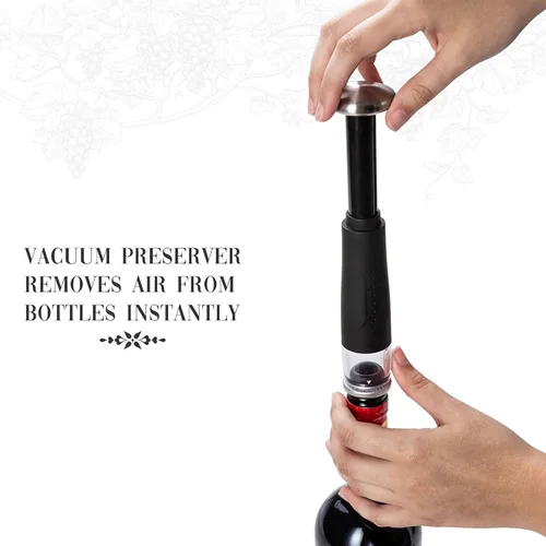 Vista 4 de Ivation Wine Gift Set – Includes Electric Opener, Aerator, Vacuum Preserver, 2 Stoppers, Foil Cutter & Charging Base