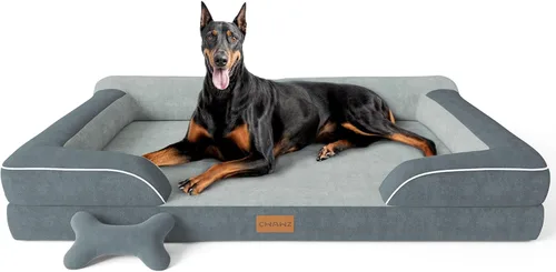 Vista 34 de CWAWZ Cama ortopédica para perros extra grandes, cama ortopédica para perros con espuma viscoelástica de gel refrescante, cama impermeable