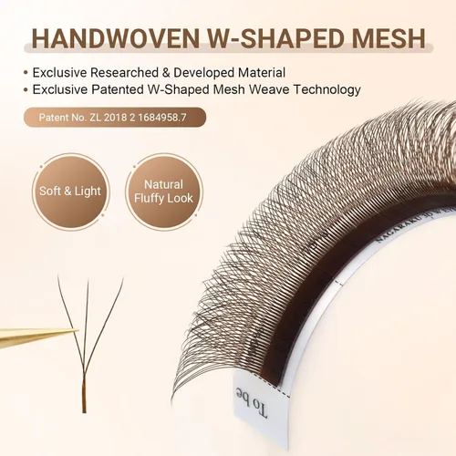 Vista 111 de NAGARAKU Extensión de pestañas en forma de W 3D con volumen en racimo, abanico prefabricado, pestañas postizas de visón sintético mate negro