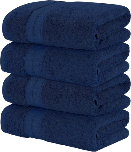 Vista 10 de Modern Threads Paquete de 4 Sábanas de Baño SpunLoft Azul 35x66 pulgadas