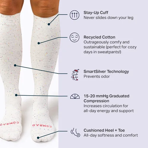 Vista 3 de Comrad Knee High Compression Socks for Women and Men - Premium Support Socks for Pregnancy, Nurses, Athletes, and More