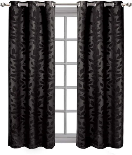 Royal Hotel - Panel de cortina de blackout para ventana Paisley Jacquard, para colgar en arandelas, par de paneles/ juego de 2 paneles.