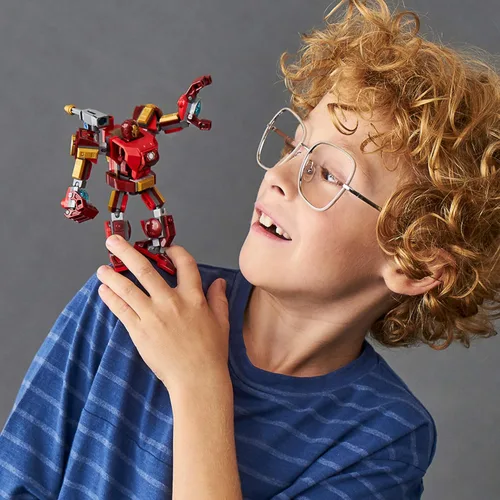Vista 2 de LEGO Marvel Avengers Iron Man Mech 76140 - Figura de superhéroe de mech para niños, juguete de construcción con mech de Iron Man e minifigura