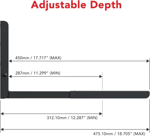 Vista 3 de AVF Soportes para horno microondas de pared, ajuste universal, acero negro resistente, brazos ajustables que soportan hasta 99 libras, juego de 2