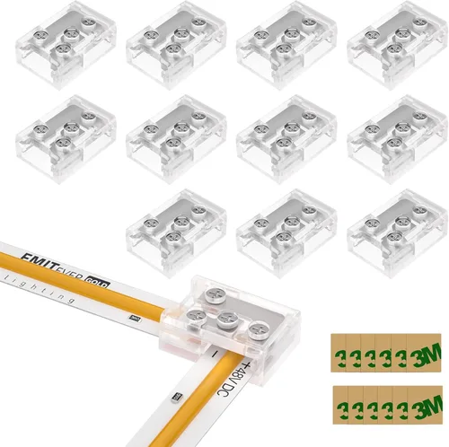 Vista 13 de Conectores de tira LED EMITEVER, 12 paquetes de conectores de luz de cinta LED de 2 pines sin soldadura, apriete de tornillo, conectores de cinta a