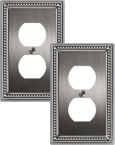 Vista 133 de Paquete de 2 cubiertas de placa de interruptor de luz de doble palanca, cubiertas decorativas de placa de doble interruptor Pearls, placa de pared