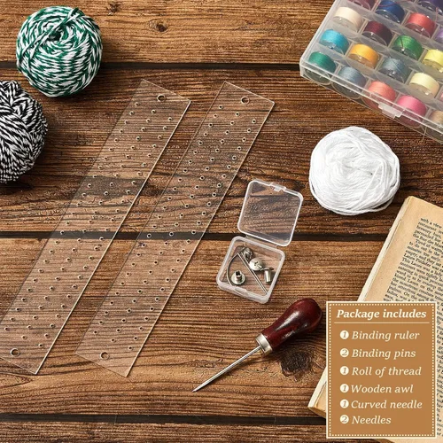Vista 3 de Henoyso Juego de 6 piezas de encuadernación, suministros de encuadernación, herramientas de inicio de encuadernación de libros para manualidades