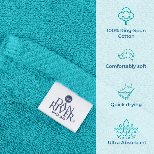 Vista 3 de DAN RIVER Toalla de baño extragrande 100% algodón de 40 x 80 pulgadas, paquete de 1 toalla de baño extragrande de 21.16 ozm, altamente absorbente