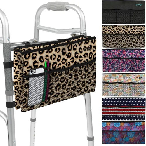 Vista 11 de Bolsa para andador Vive - Bolsa de cesta para silla de ruedas con accesorios (resistente al agua) - Accesorio de caddy para personas mayores