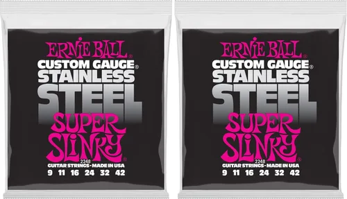 Vista 4 de Ernie Ball Extra Slinky - Cuerdas de guitarra eléctrica de acero inoxidable, calibre 8-38 (P02249)