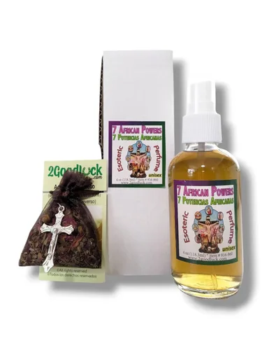 7 Poderes Perfume Con Feromonas africana & amuleto para rituales & Magic – Perfume Con Feromonas & amuleto, Siete Potencias africanas, para rituales