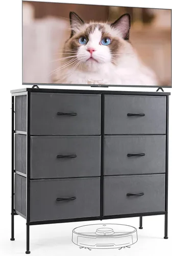 Vista 11 de Sweetcrispy Cómoda, Cómoda Alta para Dormitorio, Organizador de Cómoda con Cajones de Almacenamiento con 10 Cajones, Cómoda con Compartimento