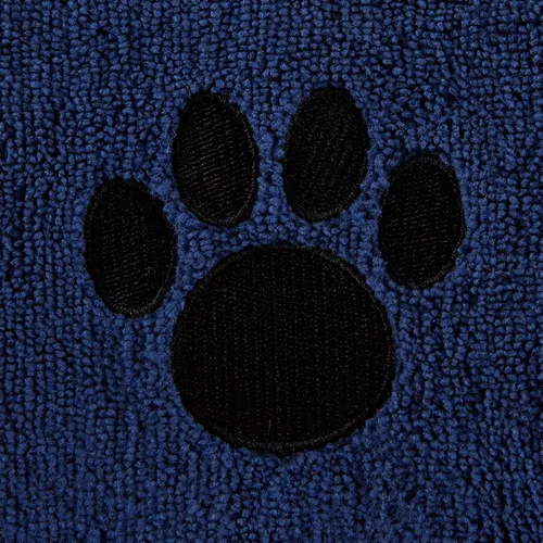 Vista 3 de Bone Dry Colección de toallas de aseo para mascotas, microfibra absorbente, XL, 41 x 23.5 pulgadas, azul marino bordado