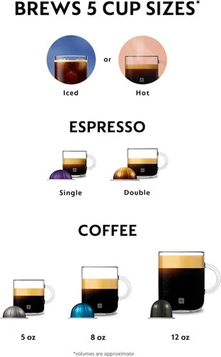 Vista 6 de Nespresso Vertuo Pop+ - Cafetera y máquina de café espresso de De'Longhi, Samra Origins de The Weeknd Vertuo Buna amarillo, espumador de leche