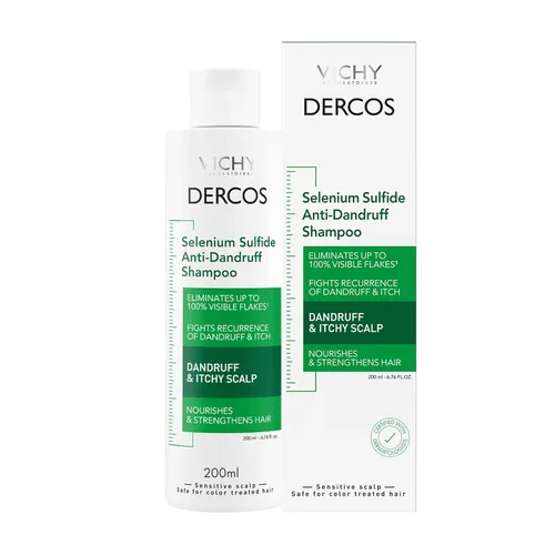 VICHY Dercos Dandruff Shampoo, Antifungal Dry Scalp Treatment & Itchy Scalp Relief, Prescription Strength Selenium Sulfide Comparable to 2%