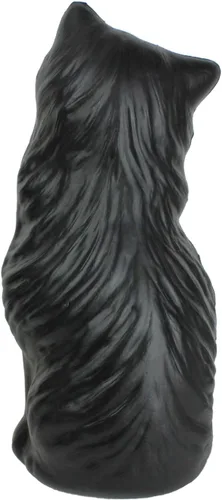 Vista 3 de Banco negro para gatos de Halloween de 17" con ojos amarillos