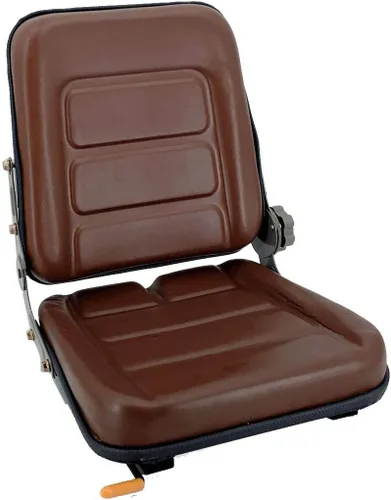 Vista 10 de Asiento de tractor de suspensión de PVC con ángulo de respaldo ajustable de 140° Negro Se adapta a carretilla elevadora de excavadora, tractor