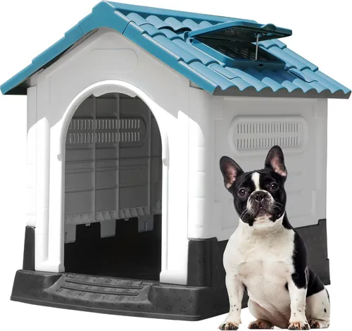 Vista 20 de YITAHOME Dog House Outdoor Plastic Doghouse Water Resistant Pet House with Adjustable Skylight and Elevated Base for Small, Medium, and Large Dogs