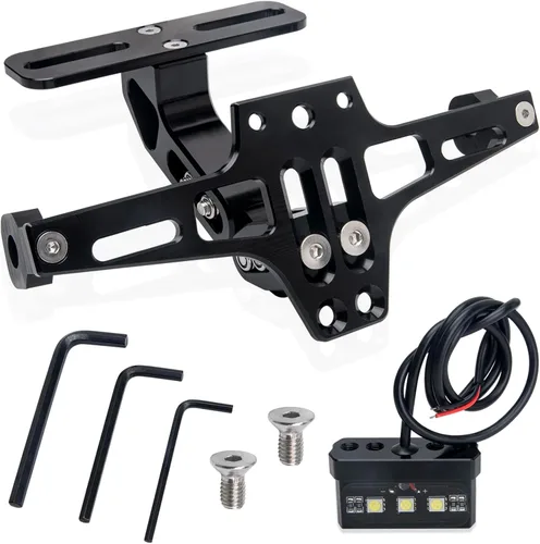 Soporte universal para placa de matrícula de motocicleta, kit eliminador de guardabarros para cola compatible con Suzuki Yamaha, Kawasaki, Ducati,