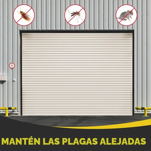 Vista 7 de DoubleFill Kit de sello de cepillo para puerta de garaje de 8 x 8 pies, sello de puerta enrollable de 2 pulgadas con riel de aluminio, cepillo