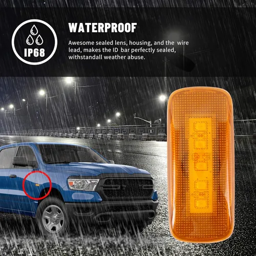 Vista 4 de Luces LED de marcador lateral de guardabarros de cama trasera para camiones Dodge 2010-2017 y Ram 2011-2016 Dually de doble rueda, guardabarros