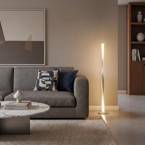 Vista 9 de Brightech Helix - Lámpara de pie LED moderna que cambia de color, lámpara de pie de 48 pulgadas de alto con gradiente de color RGB y poste de Luz