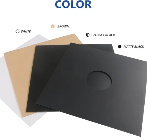 Vista 19 de Fundas de papel de estraza para discos de vinilo, 10 unidades, fundas de papel kraft para discos de vinilo LP, fundas de cartón con agujero central