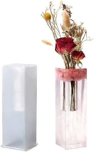 Vista 11 de Moldes de silicona para florero, resina epoxi, moldes de arcilla para hormigón, florero, yeso, moldes de cemento, moldes de maceta para botellas