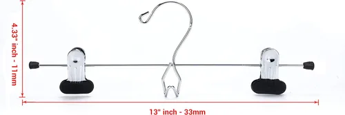 Vista 5 de 6 perchas de calidad para pantalones resistentes para falda/colgador de metal, clips ajustables extra anchos, multiapilables, para añadir
