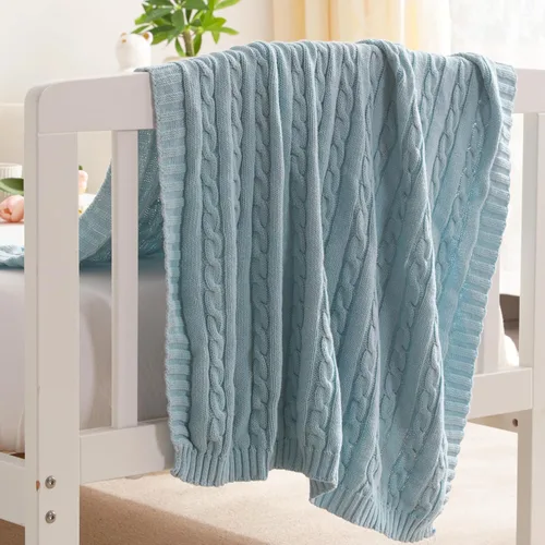 Vista 11 de NTBAY Manta de punto de cable 100% algodón puro para niño pequeño, súper suave, cálida y transpirable, 30x40, manta para bebé para cuna, cochecito