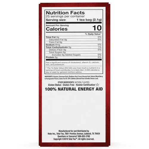 Vista 3 de Total Tea Set Energy Tea and Detox Tea, té de hierbas para aumentar la energía promueve la concentración, té de hierbas de menta natural y bayas