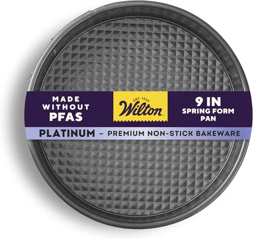 Wilton Platinum - Molde para pastel de queso de 9 pulgadas con forma desmontable antiadherente, sartenes para hornear de acero inoxidable, fabricado