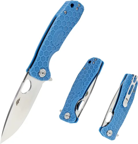 Vista 10 de Honey Badger Cuchillo de bolsillo mediano EDC Drop Point Cuchillo utilitario plegable hoja de acero de 3.2 pulgadas, clip de bolsillo reversible