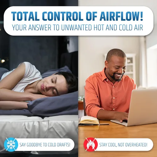 Vista 5 de Potente deflector magnético de ventilación de aire y calor (paquete de 4) para techo, piso y pared - Nunca se caerá - Ajustable de 9.2" a 16