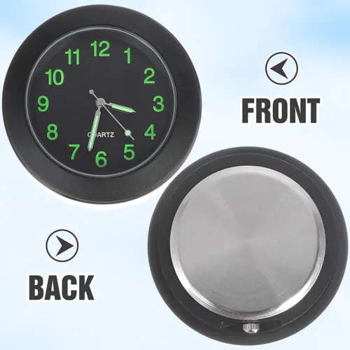 Vista 6 de Reloj de motocicleta con esfera luminosa para manillar de 7/8, resistente al agua, reloj de manillar de bicicleta de choque de cuarzo