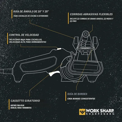 Vista 3 de Work Sharp MK2 - Afilador eléctrico profesional de cuchillos y herramientas, herramienta ajustable y sistema de afilado de cuchillos
