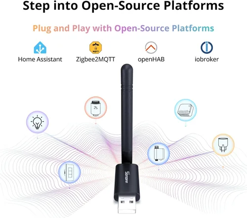 Vista 2 de SONOFF Zigbee 3.0 & Thread Dongle Lite (EFR32MG21) Coordinador de memoria USB para asistente doméstico y Zigbee2MQTT Puerta de enlace compacta