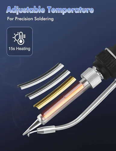 Vista 4 de Kit de soldador eléctrico de soldadura, herramientas electrónicas de precisión de 80 W para fabricación de joyas, vidrieras, reparación de cables