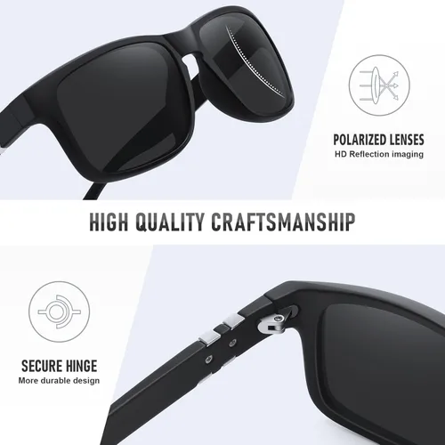 Vista 4 de Ofwin Gafas de sol polarizadas para hombre, protección UV400, deportes, ciclismo, conducción, pesca, gafas de sol