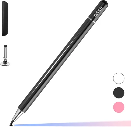 Lápiz para Tablet, Lápiz Stylus con Punta de Disco Capacitiva y Tapa Magnética Compatible con Todas las Pantallas Táctiles, Lápices para Apple iPad