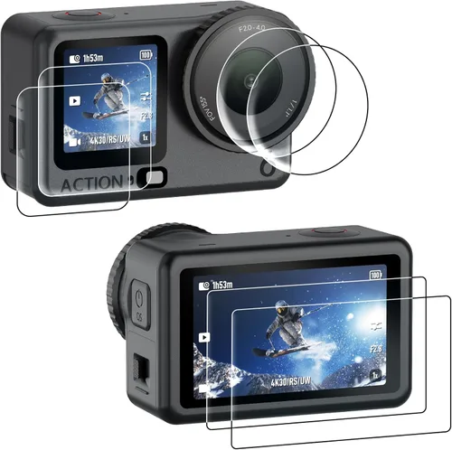 AMAZEAR Protector de pantalla de lente para DJI Osmo Action 6 (6 unidades), protector de pantalla de vidrio templado Action6 Pro, pantalla OLED,