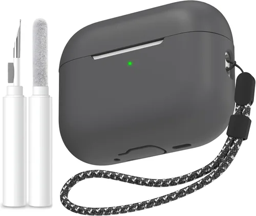 Vista 43 de AhaStyle Funda Protectora de Silicona Mejorada [LED Frontal Visible] Compatible con Apple AirPods 2 y 1 (Negro)